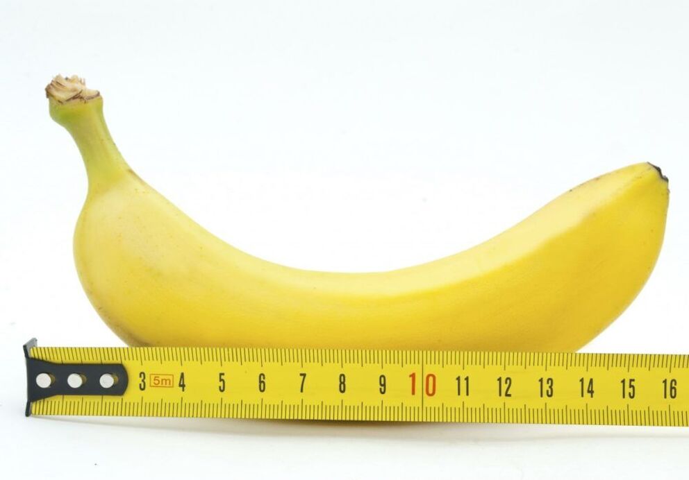 Measure penis size using a banana as an example
